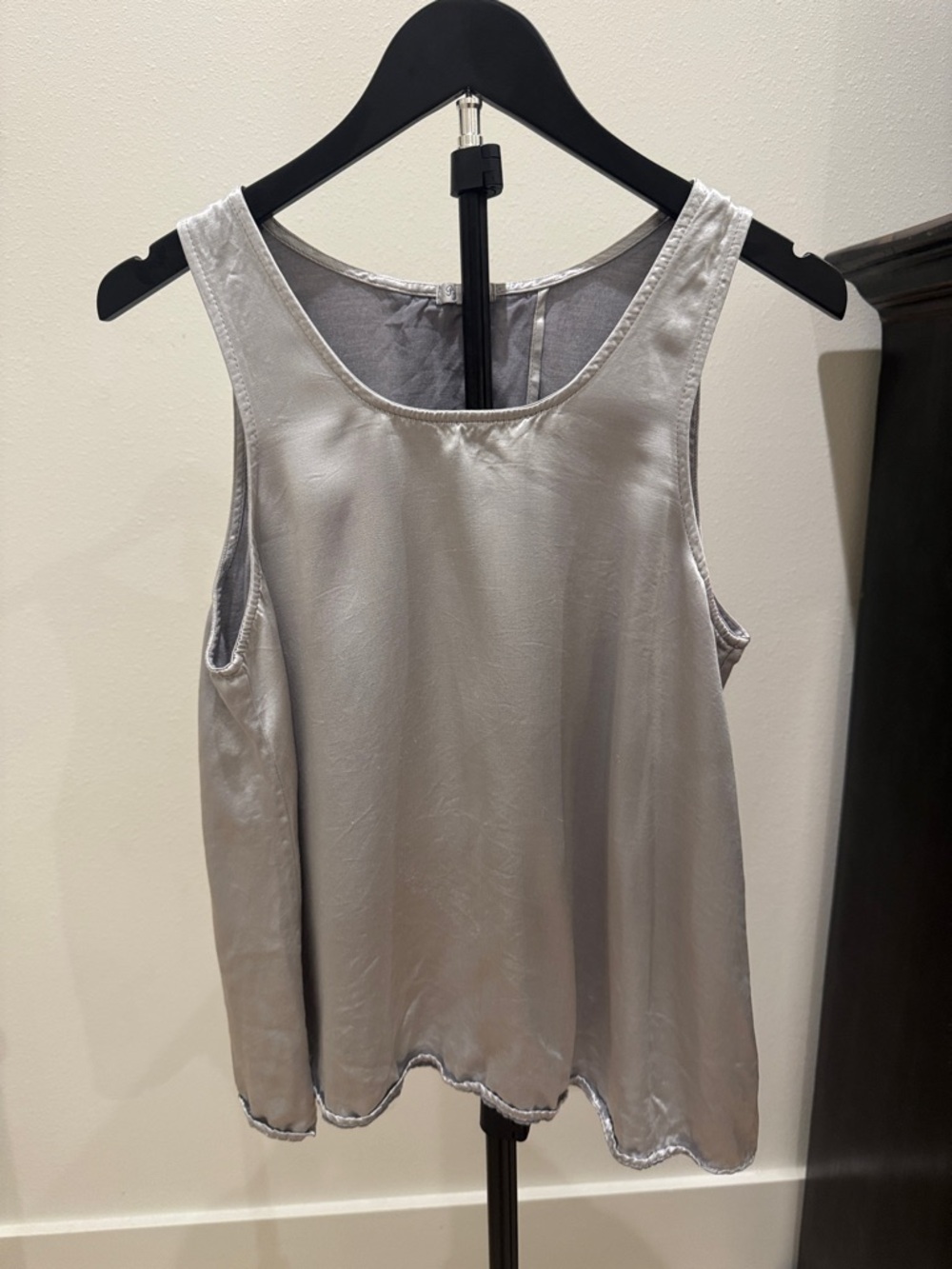 Silky Silver Scoop Neck Camisole